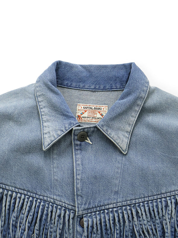 Kapital 11.5oz Denim Fringe Coveralls jacket