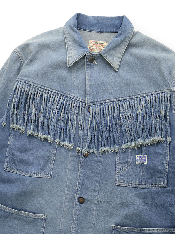 Kapital 11.5oz Denim Fringe Coveralls jacket