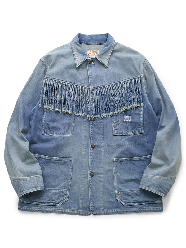 Kapital 11.5oz Denim Fringe Coveralls jacket
