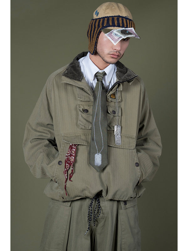Kapital Herringbone Nickel 6 Anorak jacket