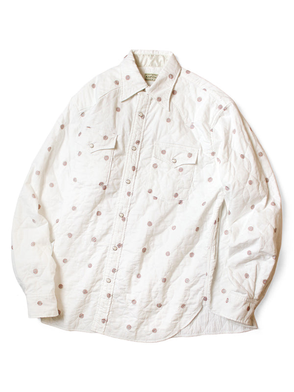 Kapital Cotton Quilted Bean Pattern Print Husky Western Shirt