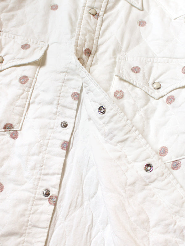 Kapital Cotton Quilted Bean Pattern Print Husky Western Shirt
