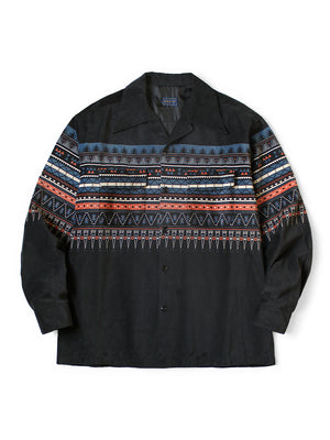 KAPITAL Profile Rainbowy Quilt 2-Tones Big Crewneck in Beige | SVD KAPITAL Profile Rainbowy Quilt 2-Tones Big Crewneck in Beige | SVD