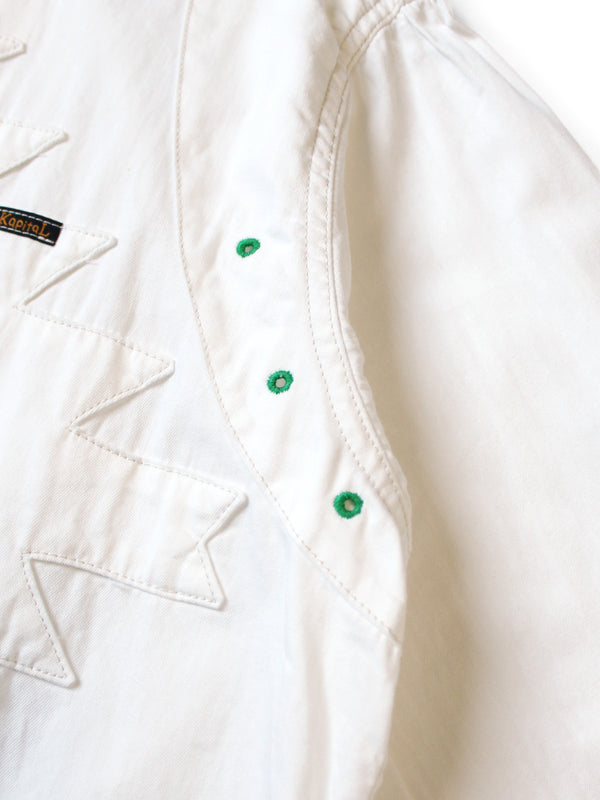 Kapital 5.5oz White Denim Thunderbird Husky Western Shirt
