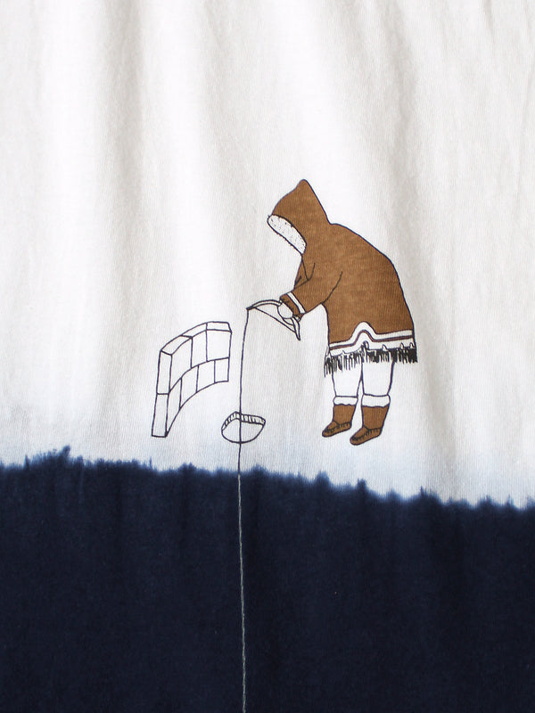 Kapital Hand-Dyed Indigo Fishing Print T-Shirt Tee