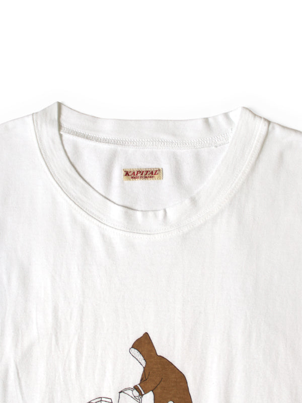 Kapital Hand-Dyed Indigo Fishing Print Tee