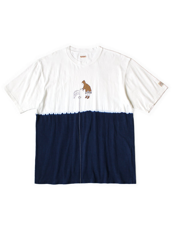 Kapital Hand-Dyed Indigo Fishing Print Tee