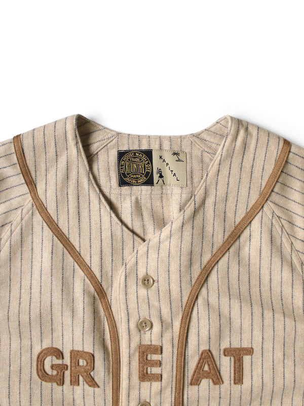 Kapital Wool Stripe (Thin) GREAT WOMEN Baseball Shirt