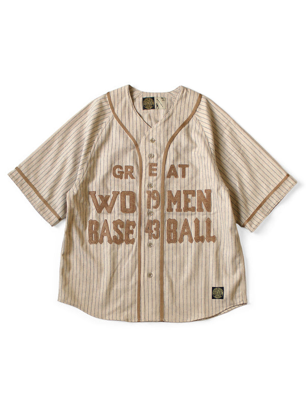 Kapital Wool Stripe (Thin) GREAT WOMEN Baseball Shirt
