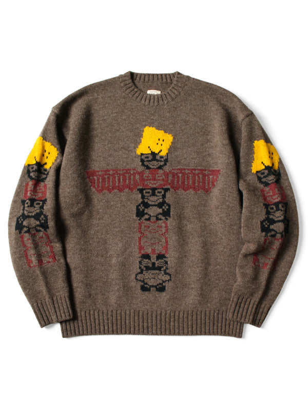 Kapital 5G Wool Peckish Totem Pole Crew Sweater