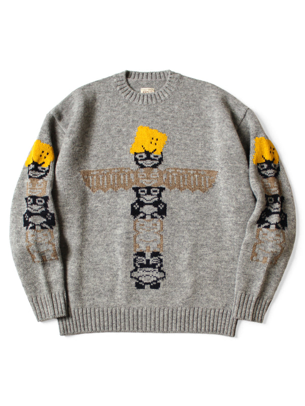 Kapital 5G Wool Peckish Totem Pole Crew Sweater