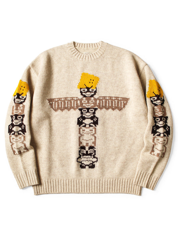 Kapital 5G Wool Peckish Totem Pole Crew Sweater