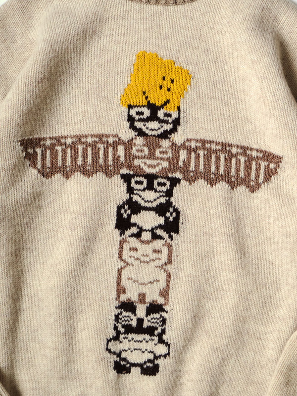 Kapital 5G Wool Peckish Totem Pole High Neck Sweater