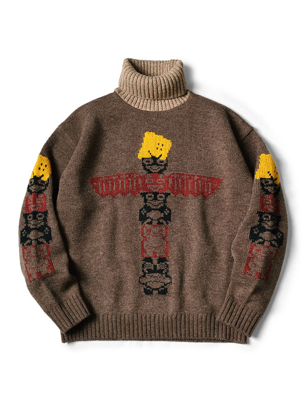 Kapital 5G Wool Peckish Totem Pole High Neck Sweater