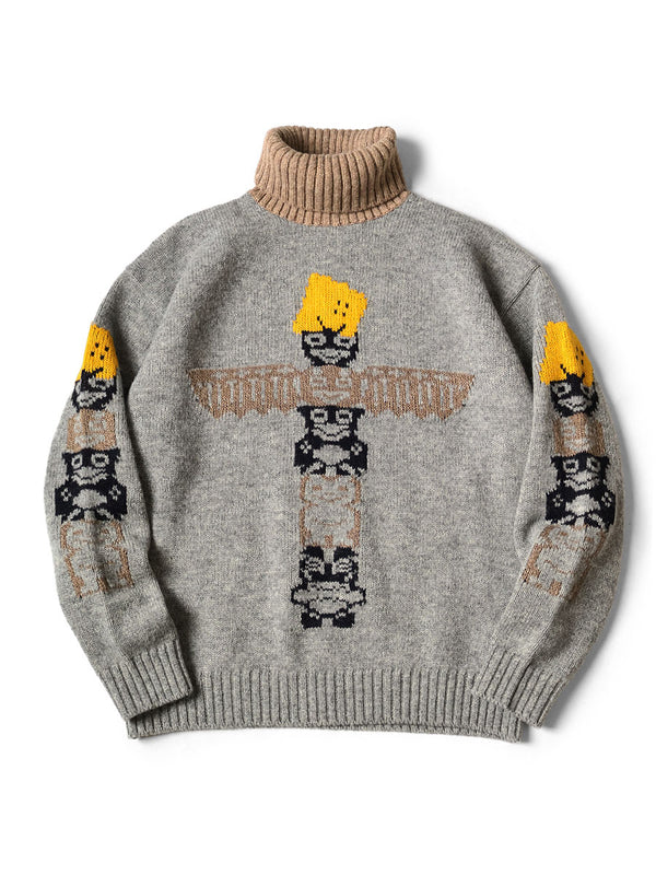 Kapital 5G Wool Peckish Totem Pole High Neck Sweater