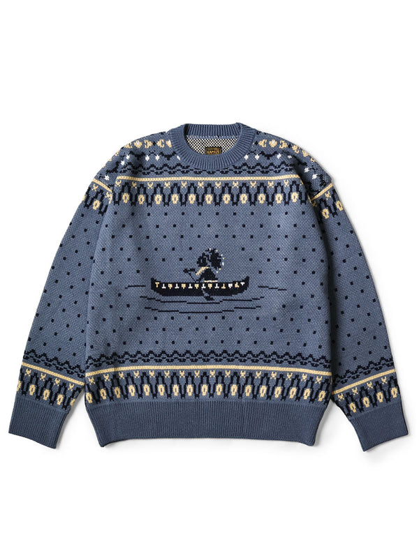 Kapital 8G Fair Isle Crew Sweater (Canoe)