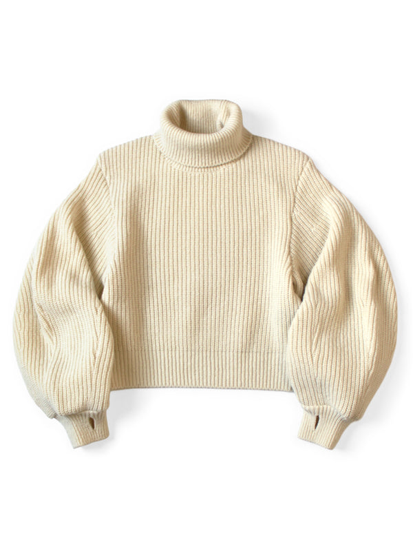 Kapital 5G Wool Ribbed Velvet Sleeve Sweater