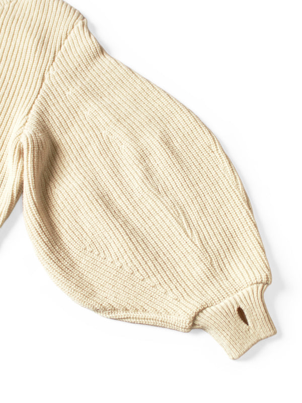 Kapital 5G Wool Ribbed Velvet Sleeve Sweater