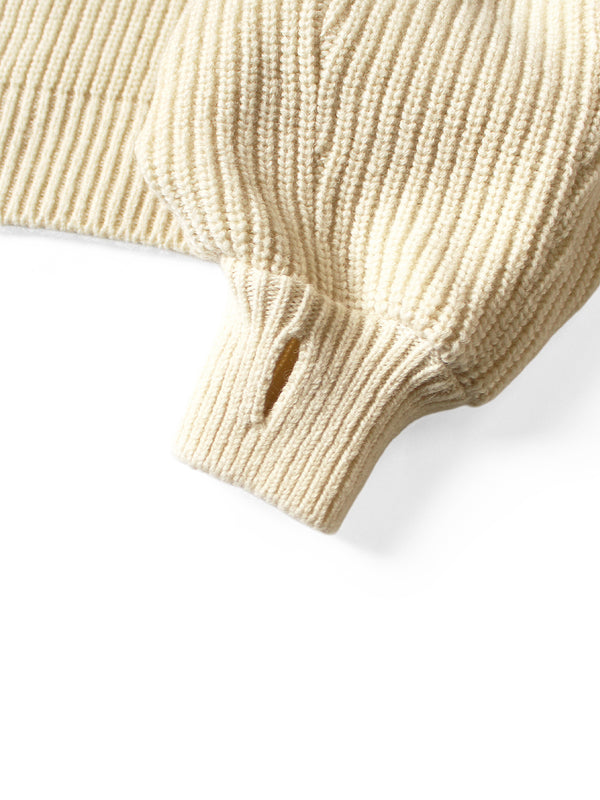 Kapital 5G Wool Ribbed Velvet Sleeve Sweater