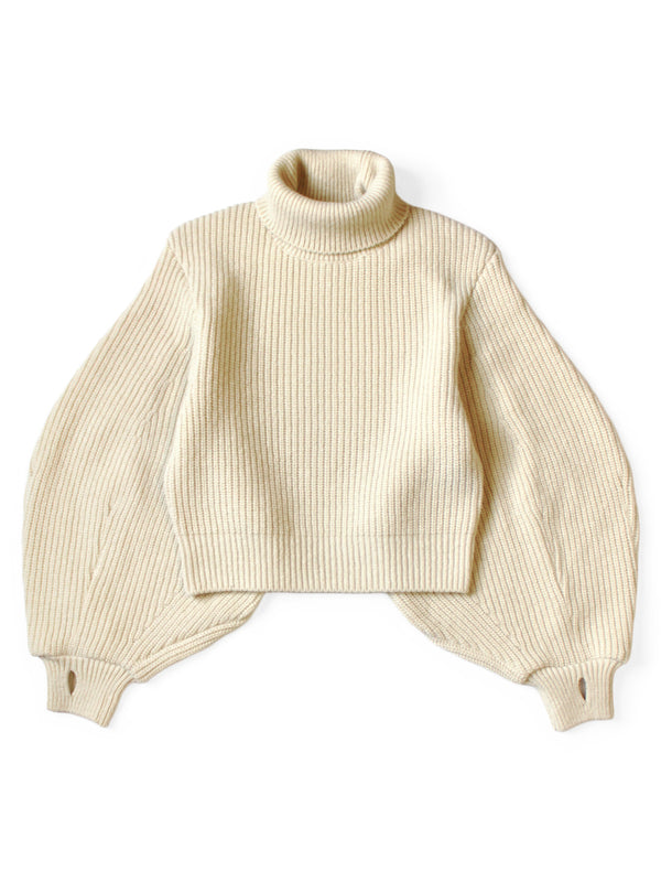 Kapital 5G Wool Ribbed Velvet Sleeve Sweater