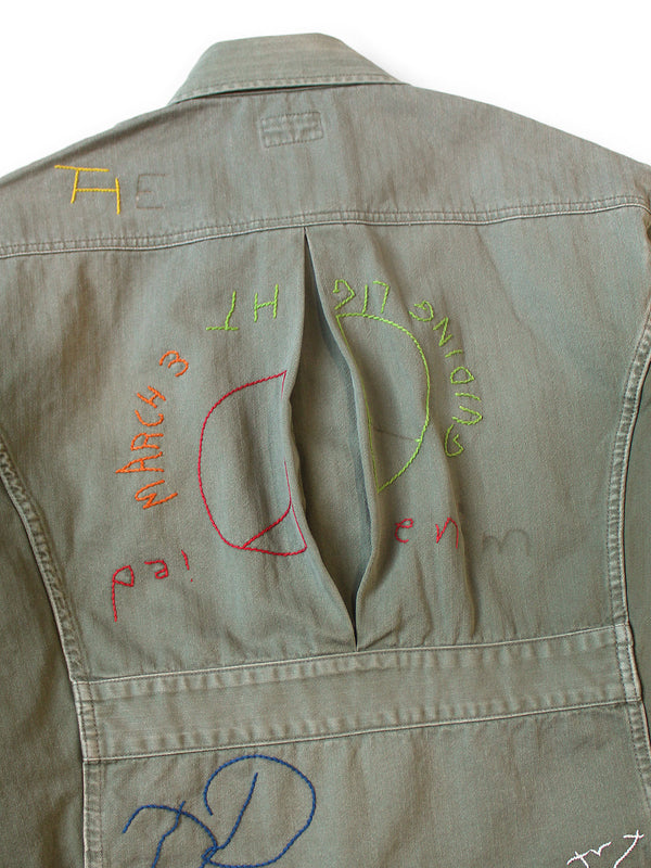 Kapital Herringbone Hunter Drizzler Jacket (Memorial Embroidery Model)