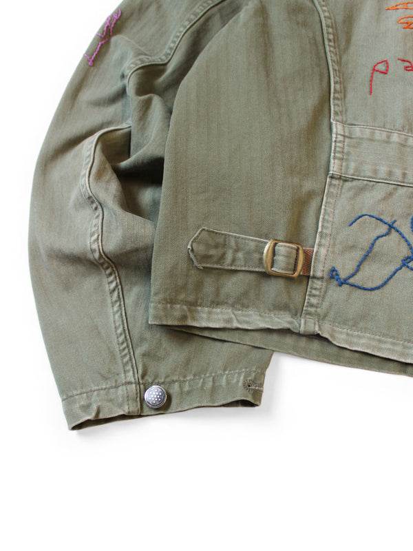 Kapital Herringbone Hunter Drizzler Jacket (Memorial Embroidery Model)