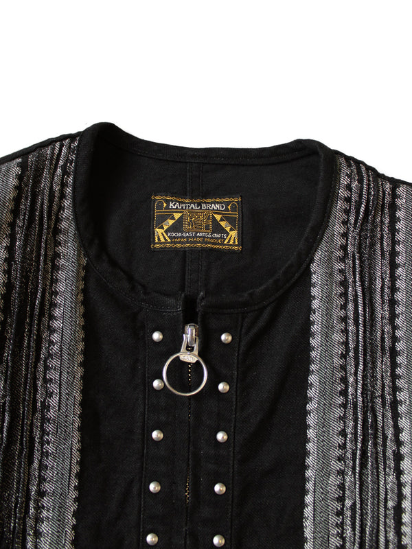 Kapital 12oz Arrow Pattern Jacquard Denim Bolero Jacket