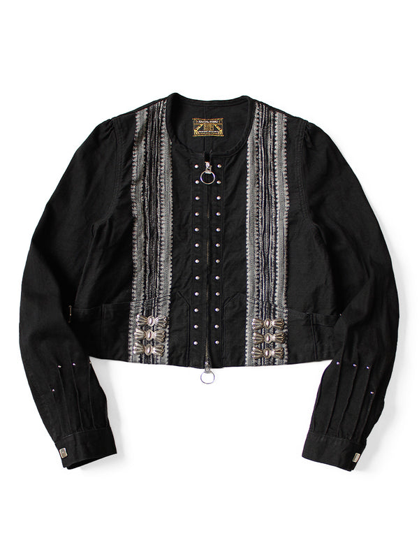Kapital 12oz Arrow Pattern Jacquard Denim Bolero Jacket