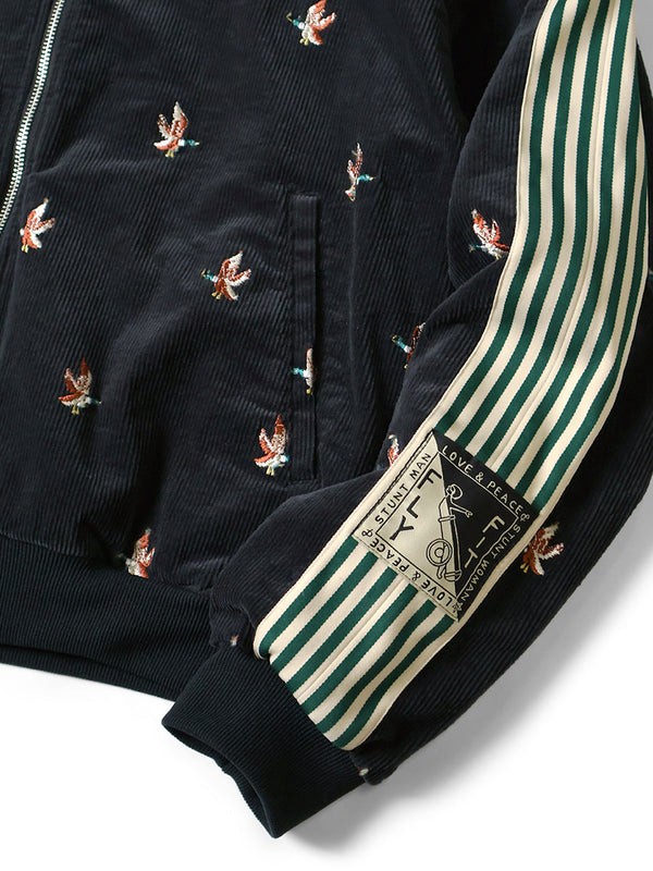 Kapital 11W Stretch Corduroy Duck Embroidery Track Jacket (Banner Stripe)