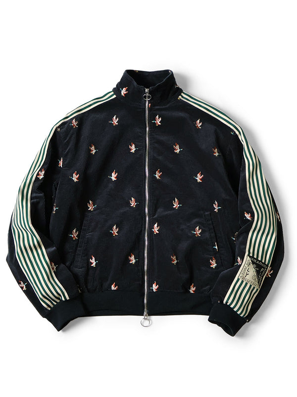 Kapital 11W Stretch Corduroy Duck Embroidery Track Jacket (Banner Stripe)