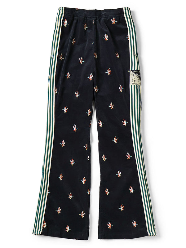 Kapital 11W Stretch Corduroy Duck Embroidery Track Pants (Banner Stripe)