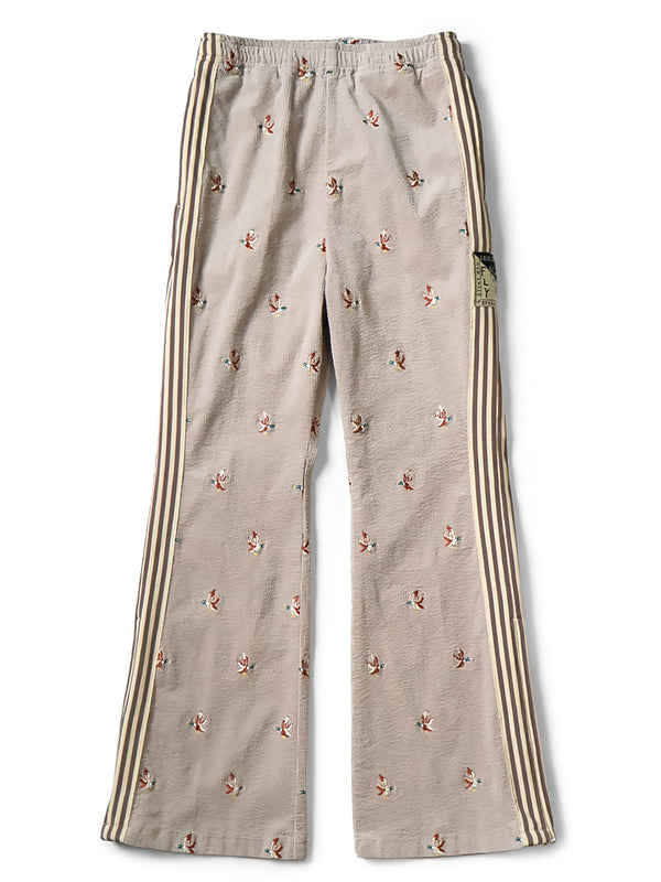 Kapital 11W Stretch Corduroy Duck Embroidery Track Pants (Banner Stripe)