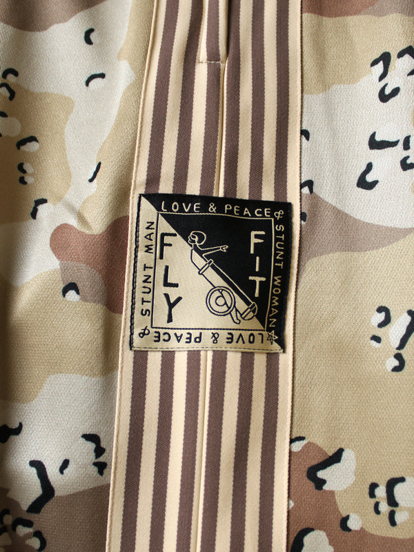 Kapital smooth jersey chocolate chip camo baggy track pants