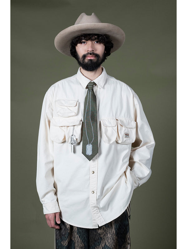 Kapital Nugget-pocket Fish shirt