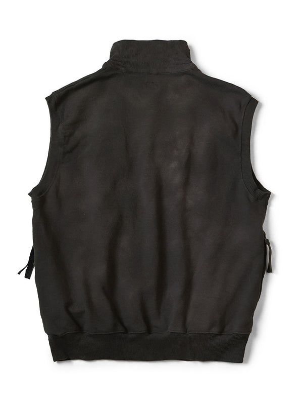 Kapital French Terry Nickel 4-inch Half-Zip Vest (Dirty Dyed)