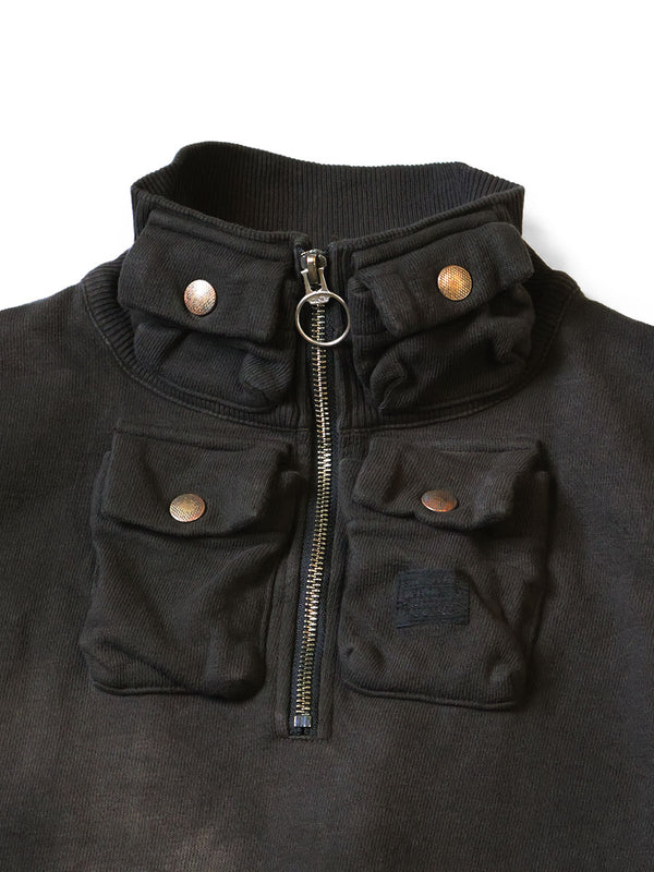 Kapital French Terry Nickel 4-inch Half-Zip Vest (Dirty Dyed)