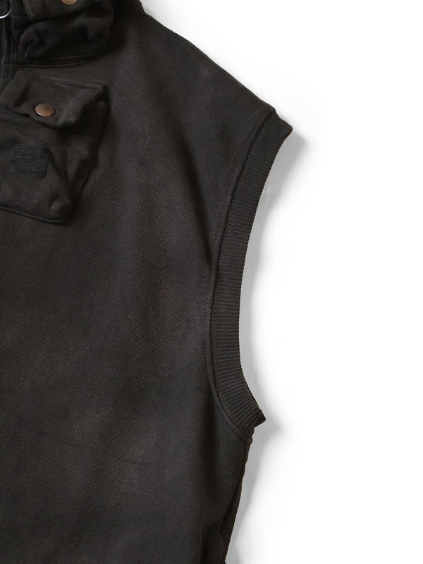 Kapital French Terry Nickel 4-inch Half-Zip Vest (Dirty Dyed)