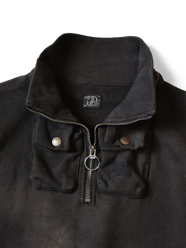 Kapital French Terry Nickel 4-inch Half-Zip Vest (Dirty Dyed)