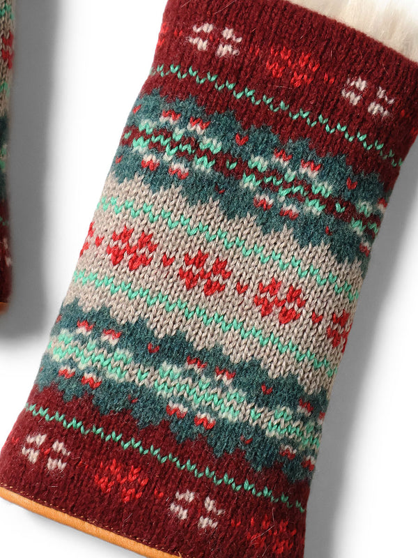 Kapital Leather and Fair Isle Gloves