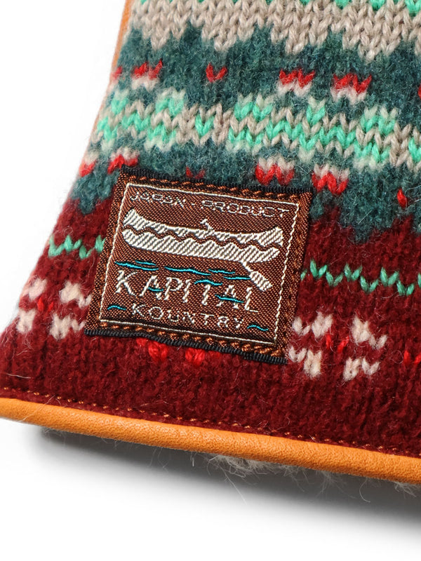 Kapital Leather and Fair Isle Gloves