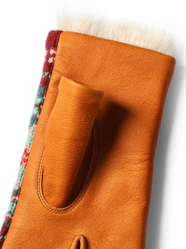 Kapital Leather and Fair Isle Gloves