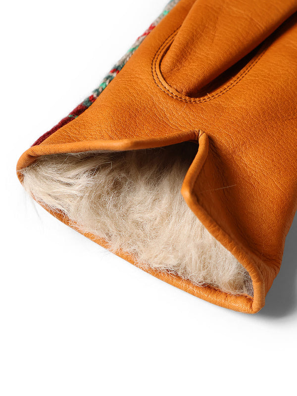 Kapital Leather and Fair Isle Gloves