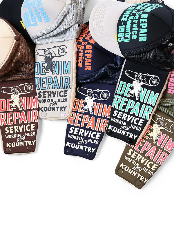 Kapital Denim Trucker Cap with Fleece Earflaps