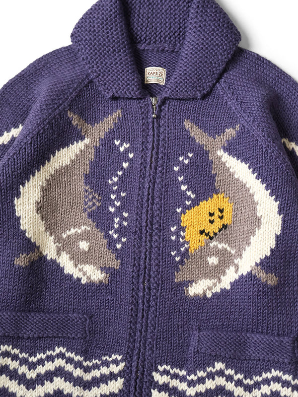 Kapital Hand Knit Peckish Trout Zip Cardigan