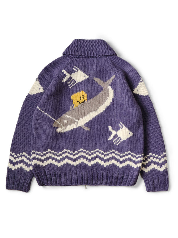 Kapital Hand Knit Peckish Trout Zip Cardigan