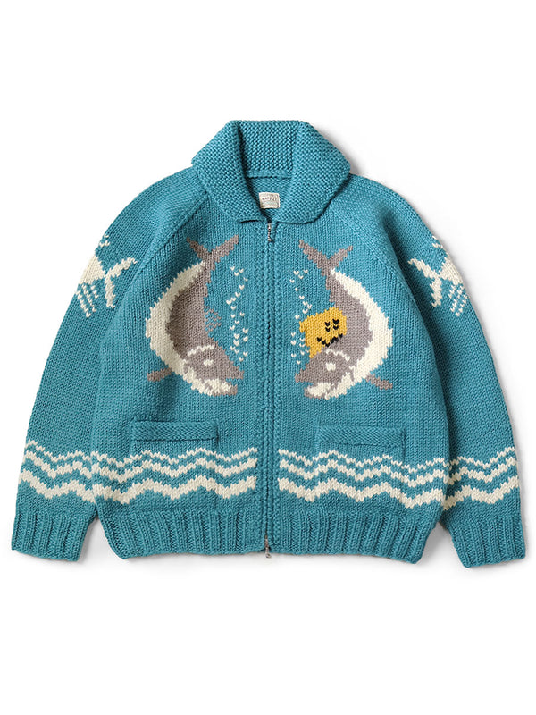 Kapital Hand Knit Peckish Trout Zip Cardigan