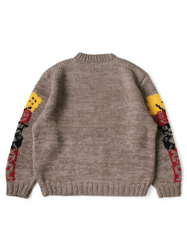 Kapital Hand-Knitted Peckish Totem Pole Cowichan Crew Sweater