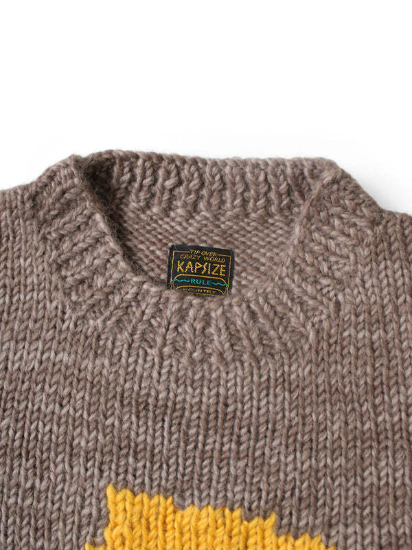 Kapital Hand-Knitted Peckish Totem Pole Cowichan Crew Sweater