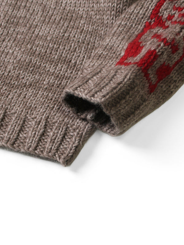 Kapital Hand-Knitted Peckish Totem Pole Cowichan Crew Sweater