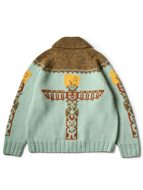 Kapital Hand Knit Peckish Totem Pole Zip Cardigan